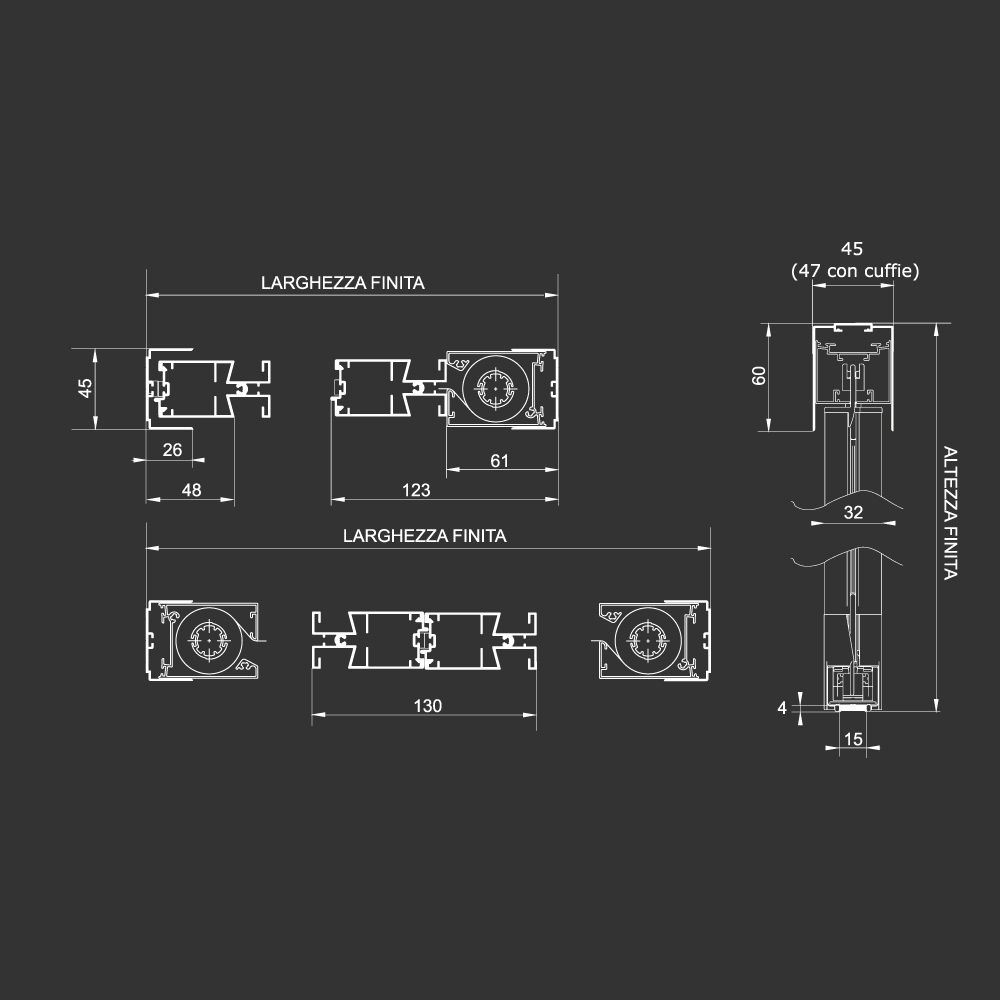 Zanzariera Levante C45 carrarmato senza guida pavimento - immagine 4