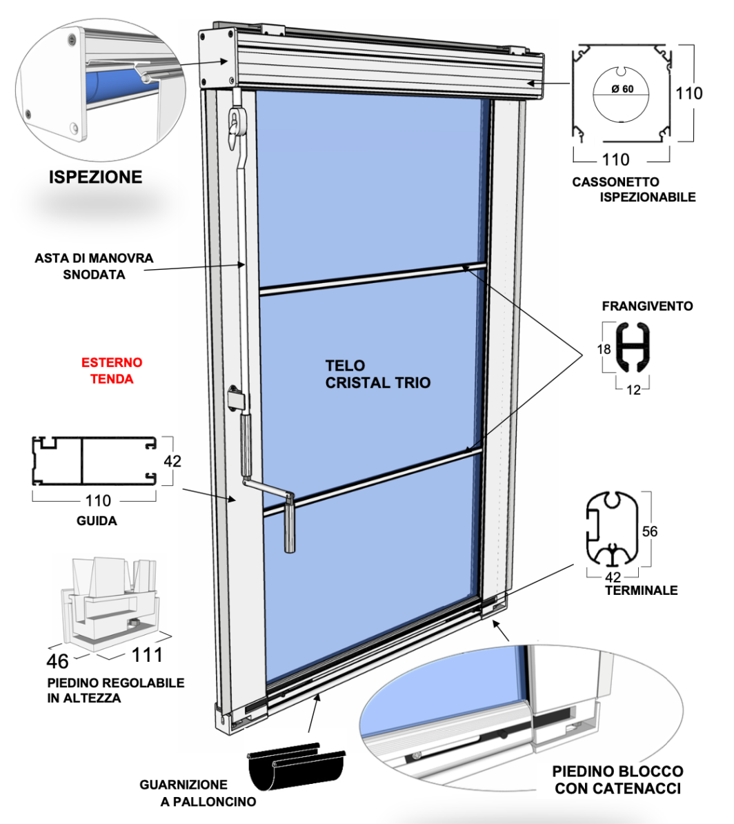 tenda cristal antivento wind rain