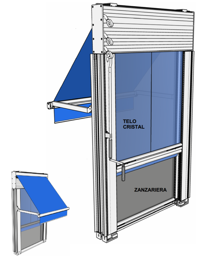 Tenda da Sole Cristal Zanzariera Grandi Dimensioni 3 in 1 Trio Zip - Ombra  & Sole Terlizzi