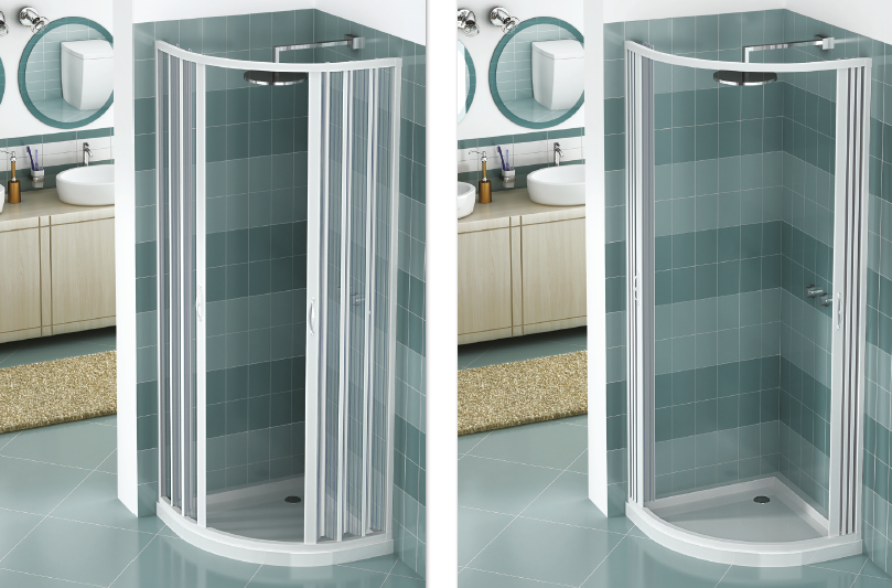 Box Doccia Pinto Scorpione Giove PVC Semicircolare Due Ante Apertura Centrale