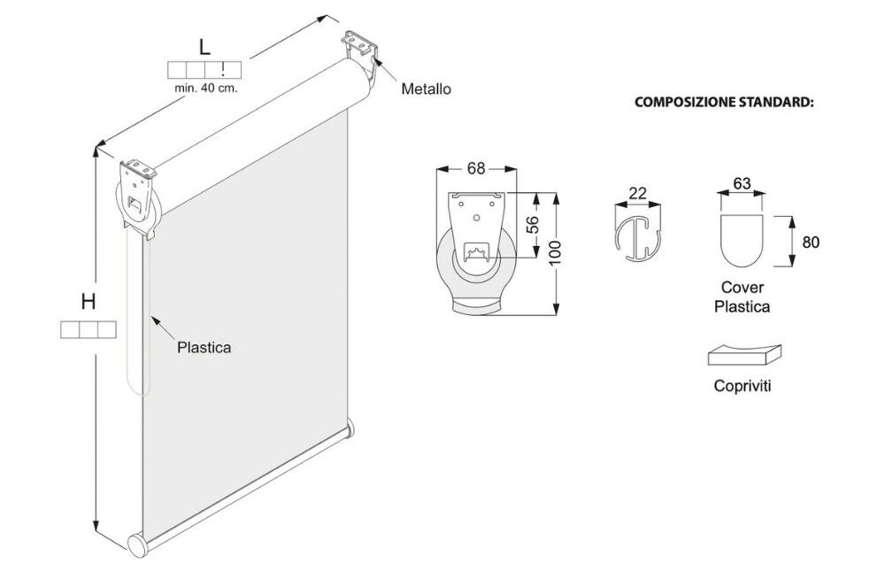 Tenda a Rullo Oscurante Filtrante da Interno Medio 45cm7 1 e1704989924950
