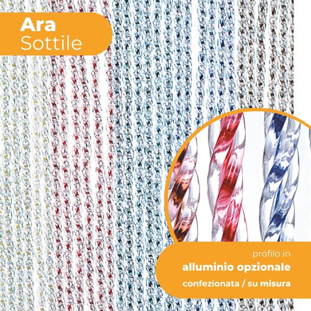 Tenda a Fili Ara Sottile Multicolore PVC Moschiera