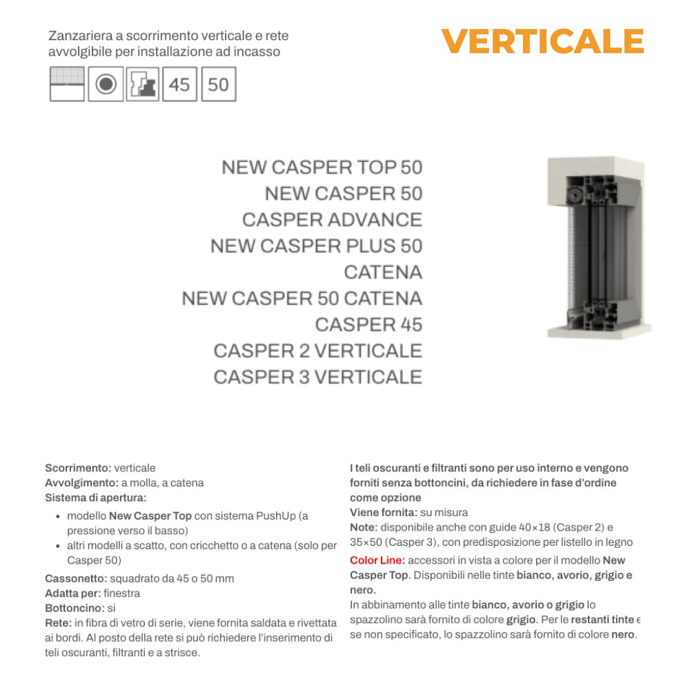 Zanzariera MV Line Casper Verticale e Laterale con Rete Avvolgibile00003
