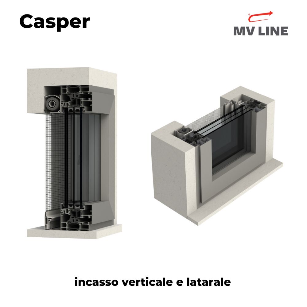 Zanzariera MV Line Casper Verticale e Laterale con Rete Avvolgibile