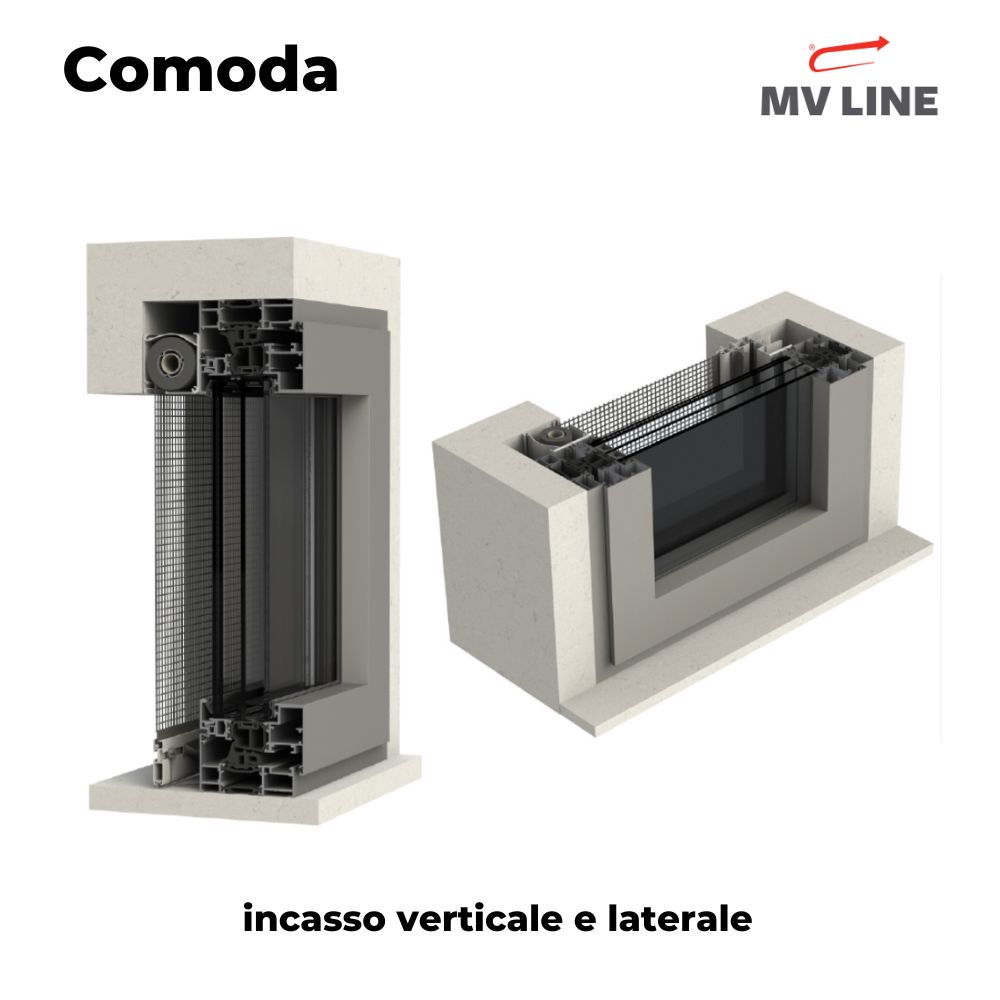 Zanzariera MV Line Comoda Verticale e Laterale con Rete Avvolgibile00010