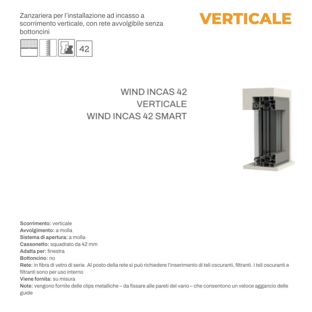 Zanzariera MV Line Wind Incas Verticale e Laterale con Rete Avvolgibile00003