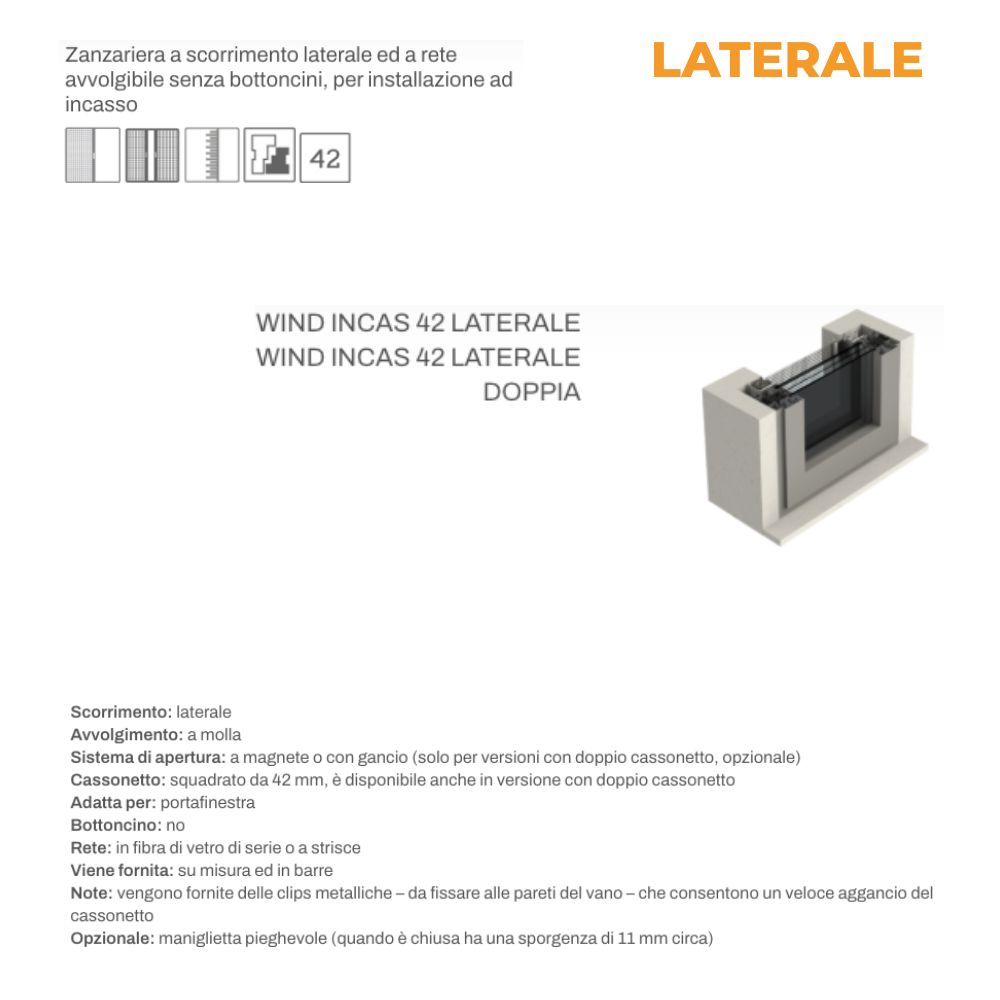 Zanzariera MV Line Wind Incas Verticale e Laterale con Rete Avvolgibile00004